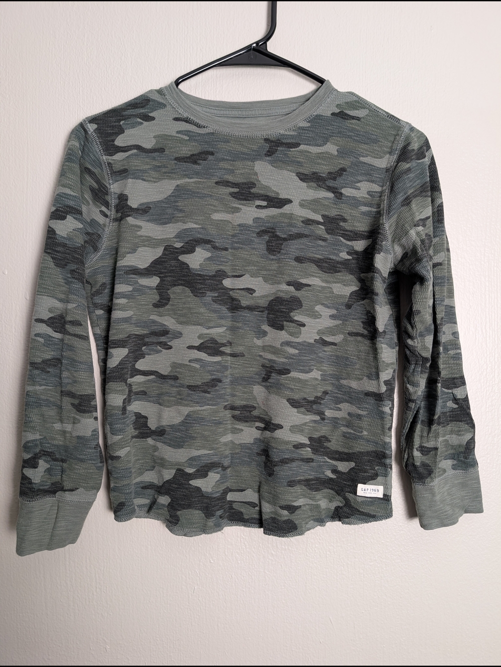 Kids Long Sleeve Camo Tee - Green